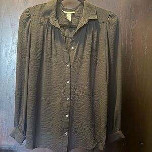 H&M Black Button-Up Blouse